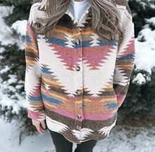 Load image into Gallery viewer, Geometric Aztec Shacket
